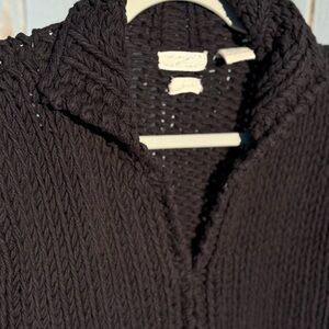 Kenji Naturals Anthropologie Sweater Women's Medium Black Hand Knit Chunky Cable